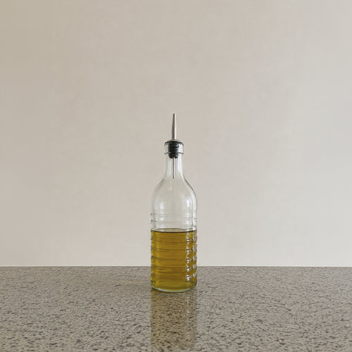 Alcuza, botella Aceitera de vidrio – portada