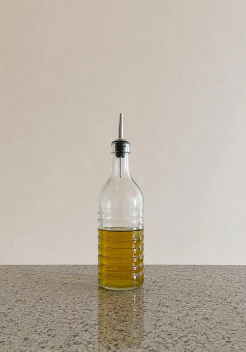 Alcuza, botella Aceitera de vidrio – vista principal