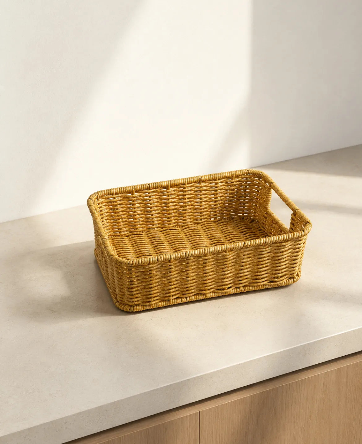 Canasto organizador Tikal rectangular ocre – vista principal