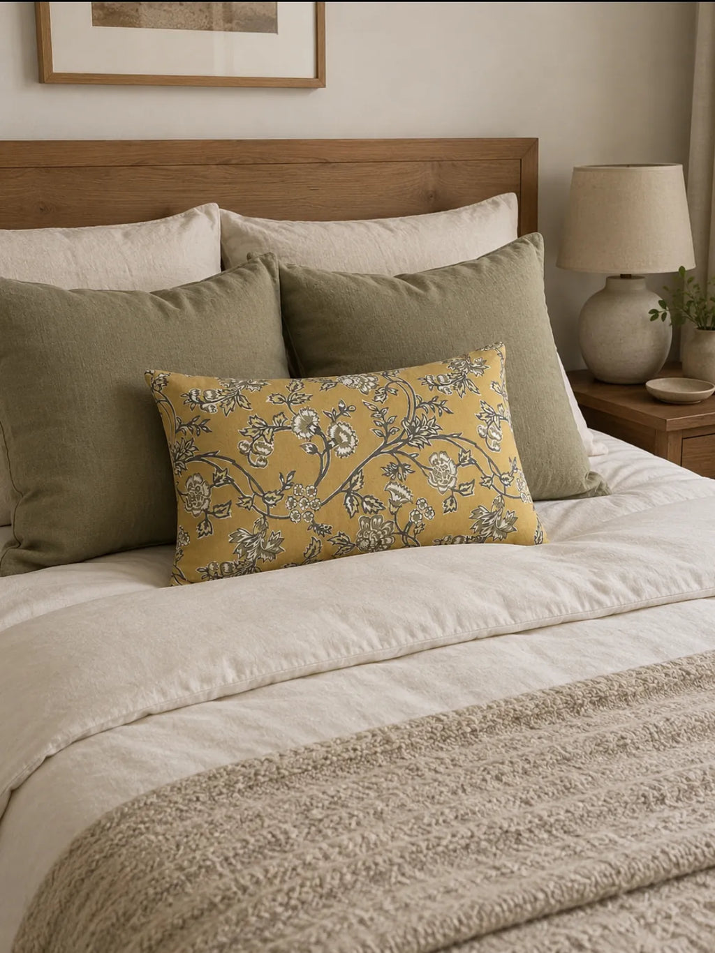 Cojin amarillos flores rectangular – vista adicional 1