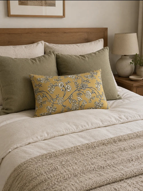 Cojin amarillos flores rectangular – vista adicional 1