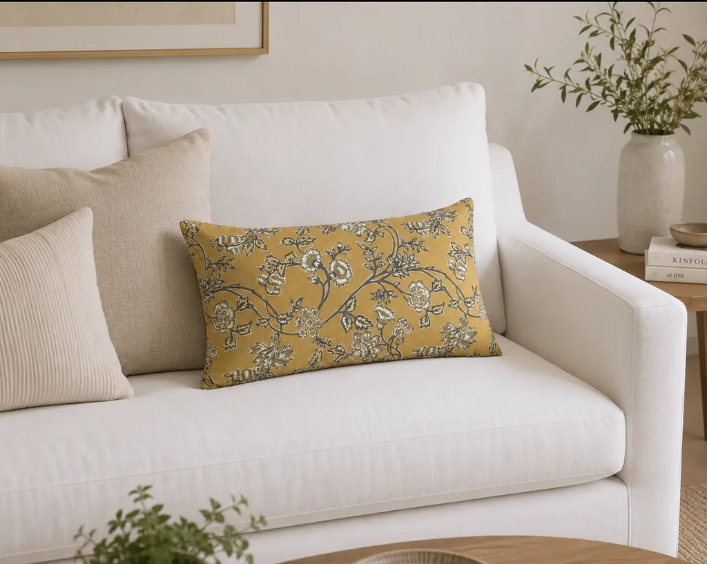 Cojin amarillos flores rectangular – vista adicional 3