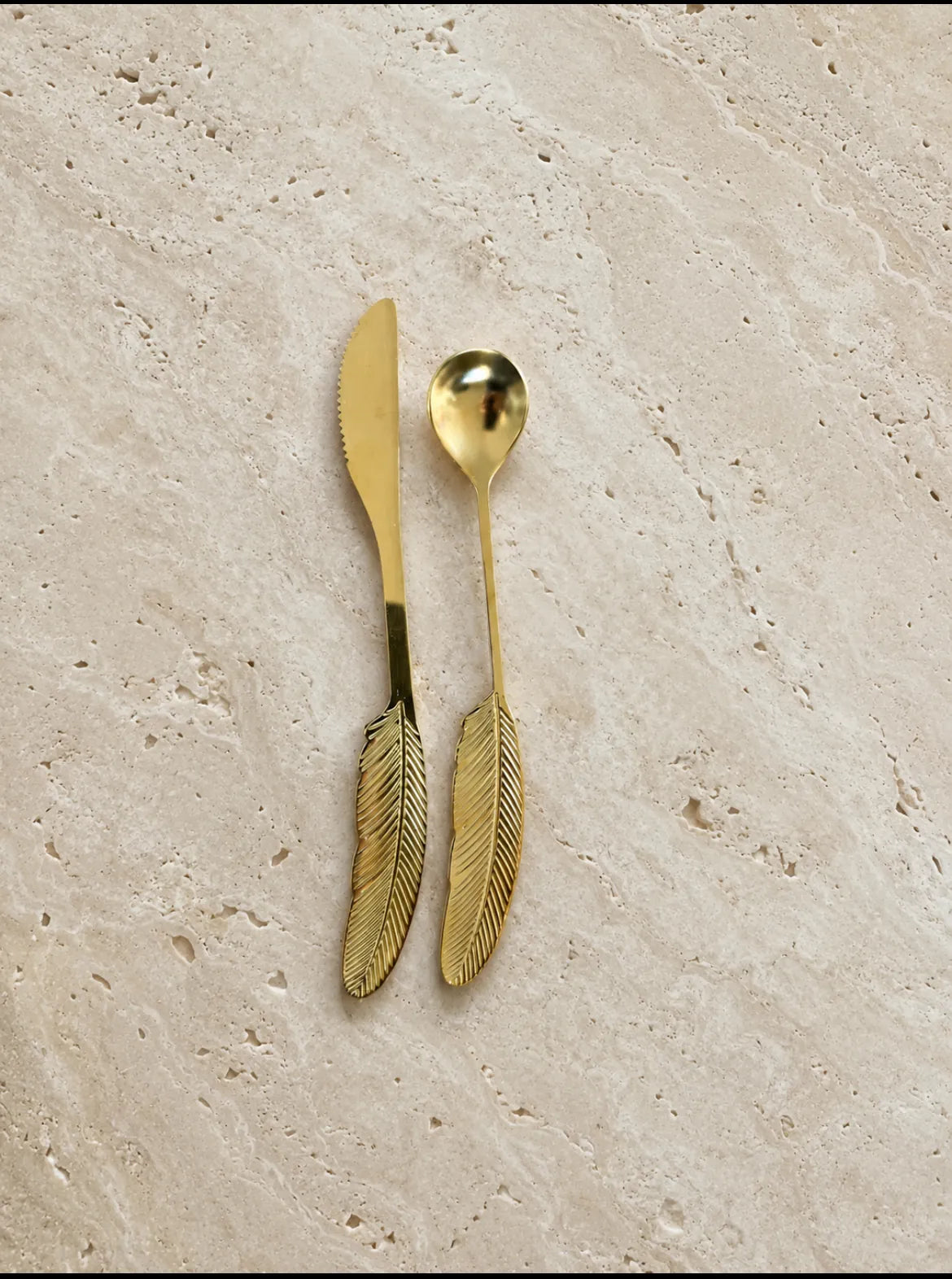 Cuchara dorada pluma – vista adicional 1