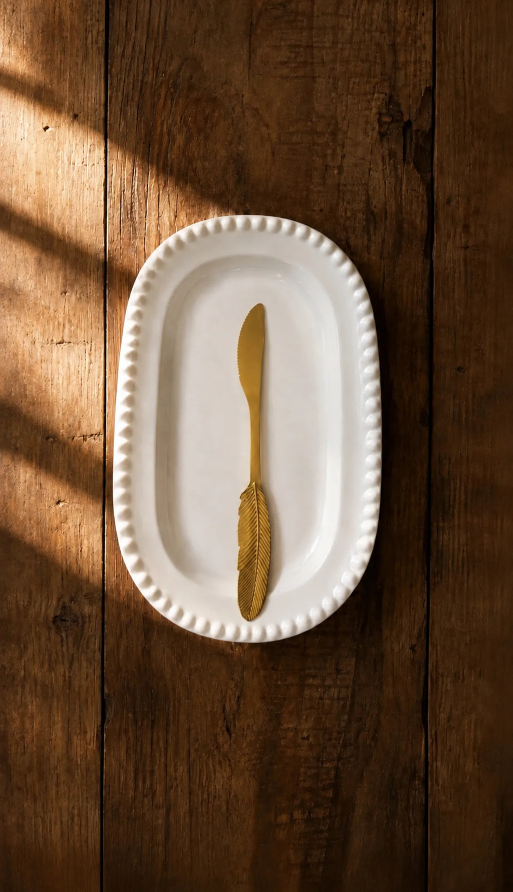 Cuchillo dorado pluma – vista adicional 3
