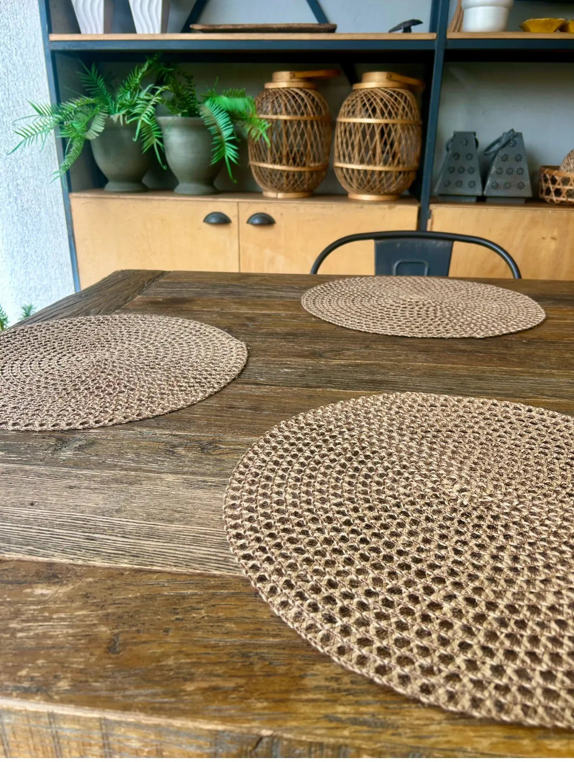 Invididual fibra sisal calado redondo – vista principal