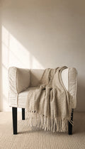 manta beige flecos – vista principal