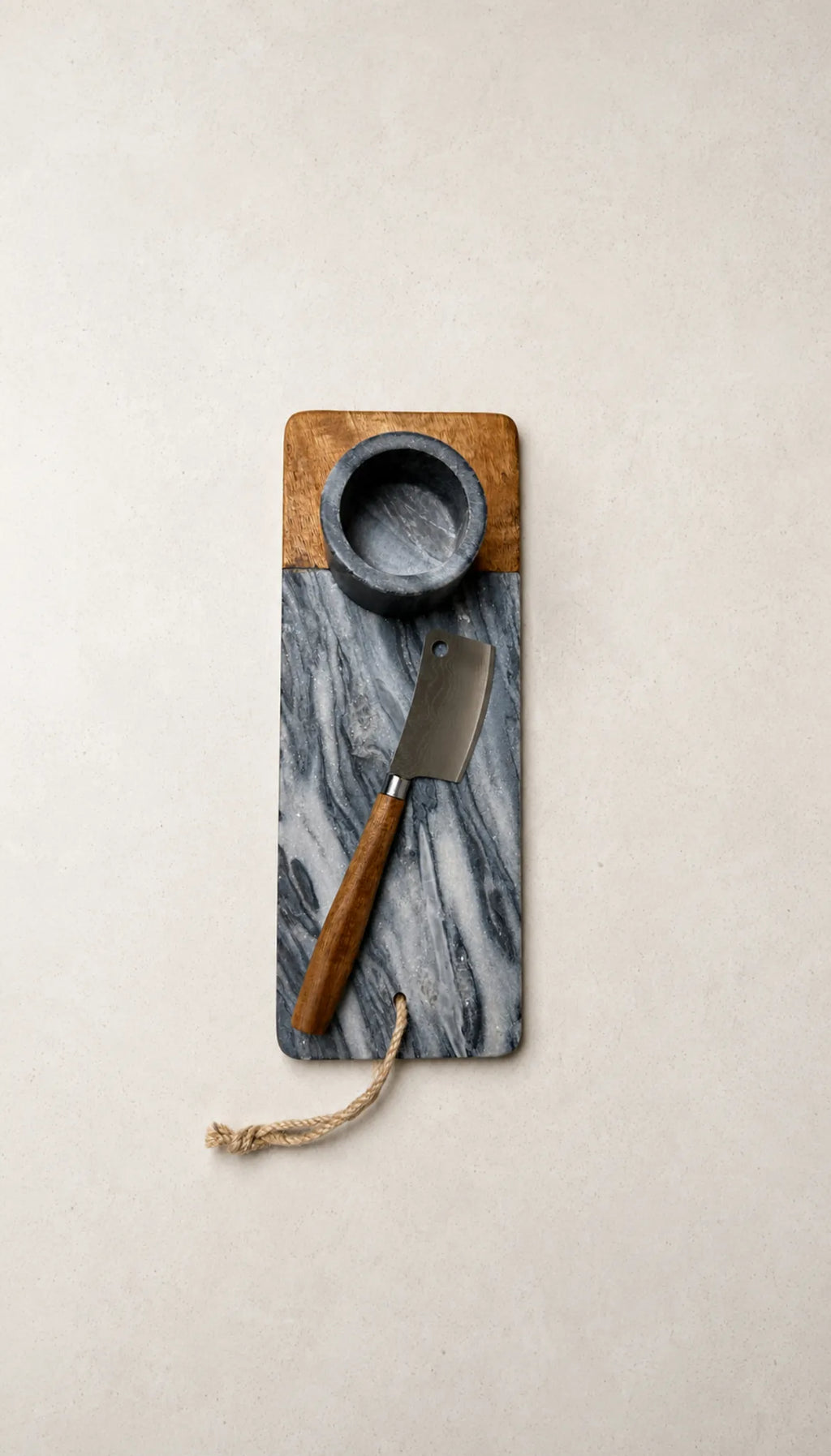 Tabla de marmol gris con madera – vista adicional 3